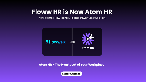 Atom HR logo replaces Flow HR logo, indicating the rebranding of Flow HR to Atom HR.