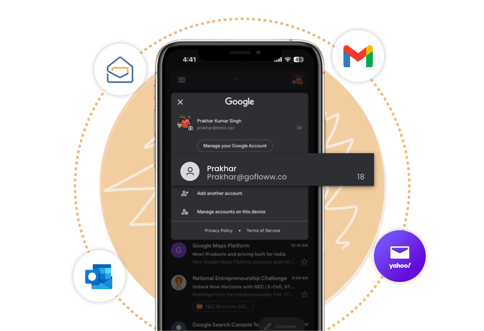 Floww AI Mail software dashboard displaying key metrics and tools for effective business management and communication.